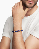 Hex Bead Bracelet with Lapis and 18K Yellow Gold, 8mm